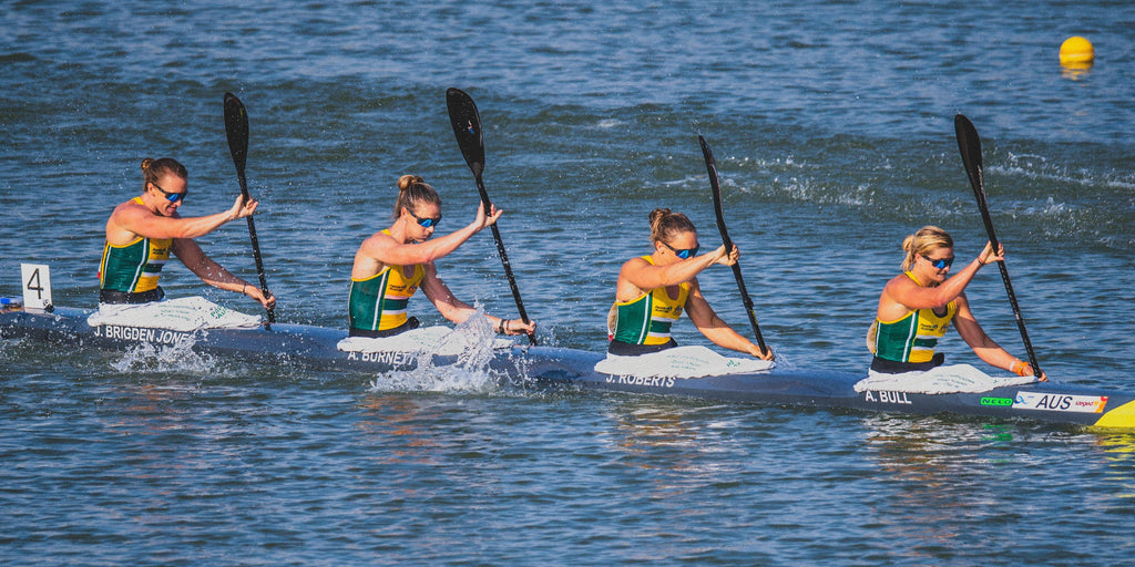Alyssa Bull, Jaime Roberts, Alyce Burnett and Jo Brigden-Jones Australia Womens K4 500mtr International Canoe Federation World Championships, Szeged, Hungary. Saturday 24 August 2019 © Copyright photo Steve McArthur / Paddle Australia