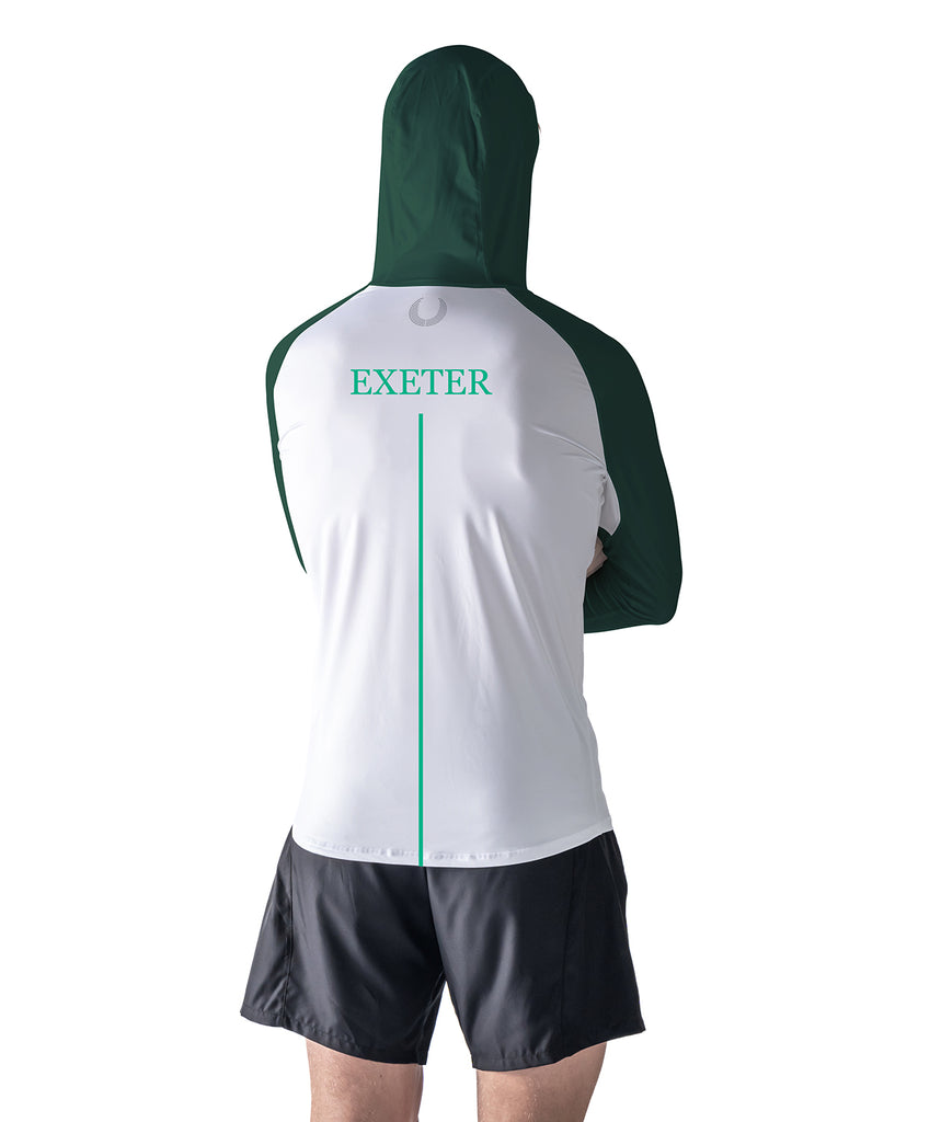 Men's Exeter University Sun Hoodie LS - White/Green