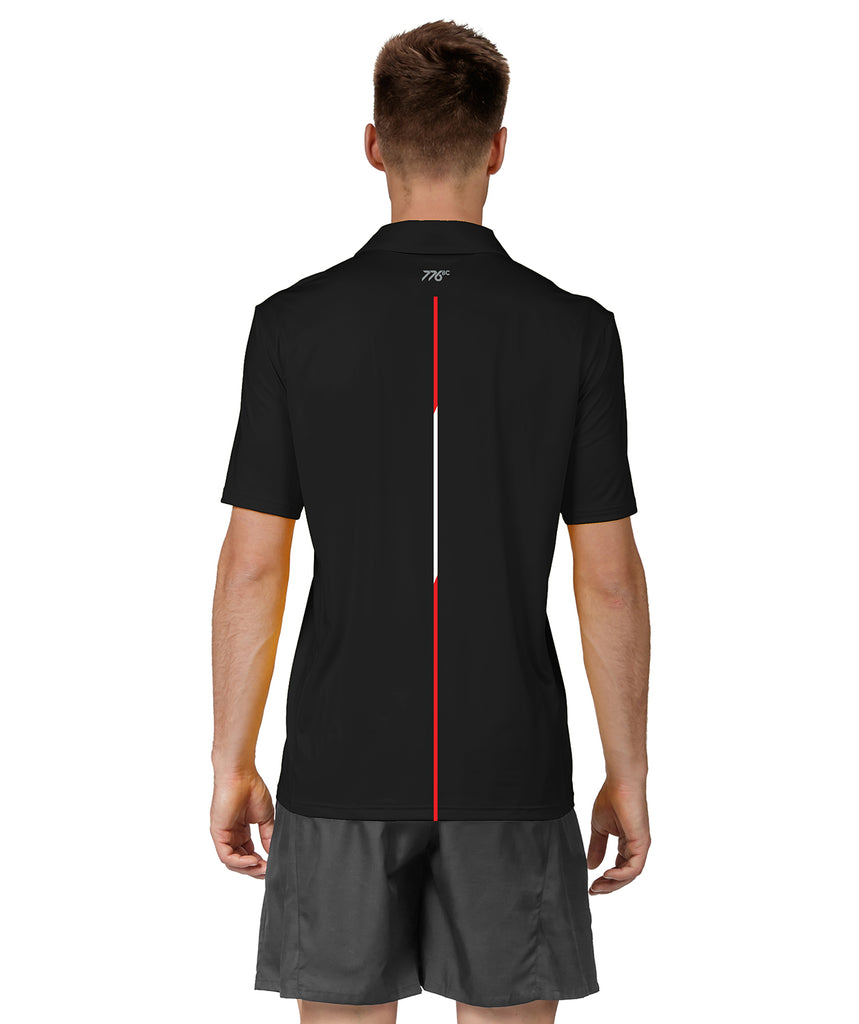 Men's Essendon Rowing Club Polo SS - Black/Red