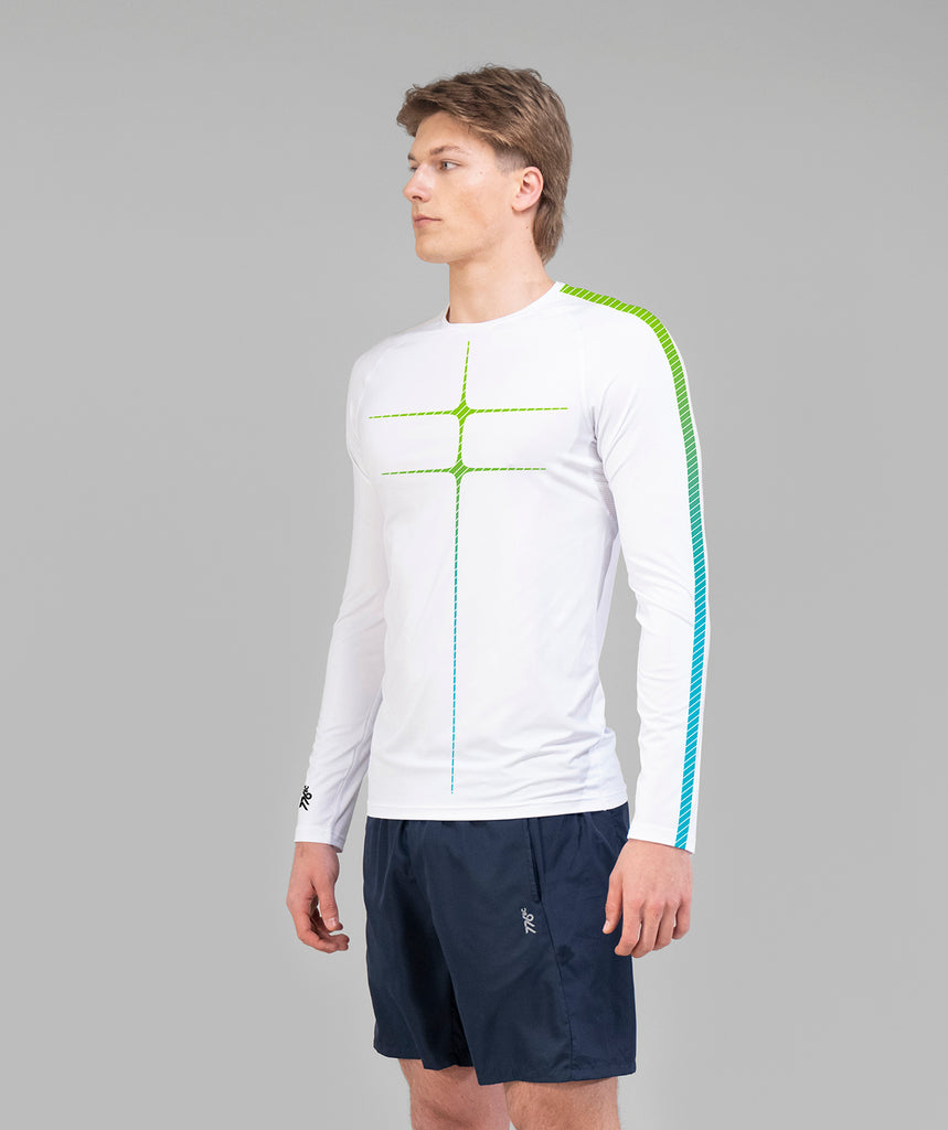 Men's Motion Pro Base Layer LS - White/Multi