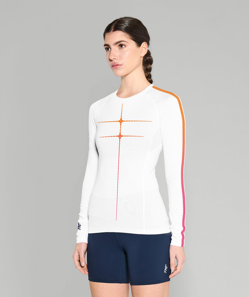 Women's Motion Pro Base Layer LS - White/Multi