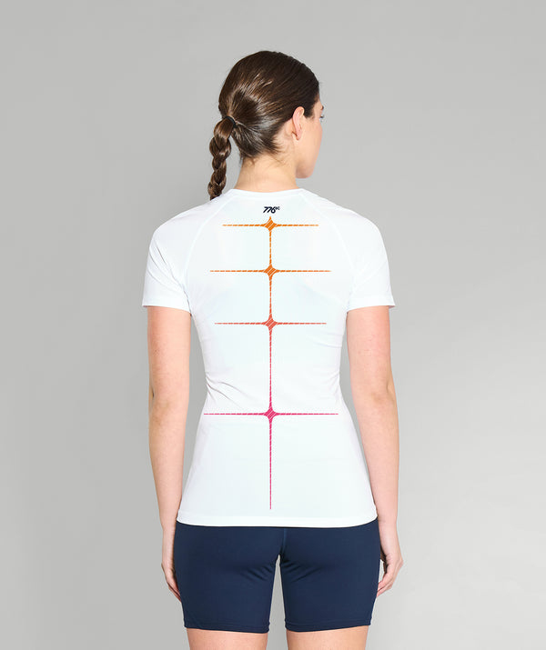 Women's Motion Pro Base Layer SS - White/Multi
