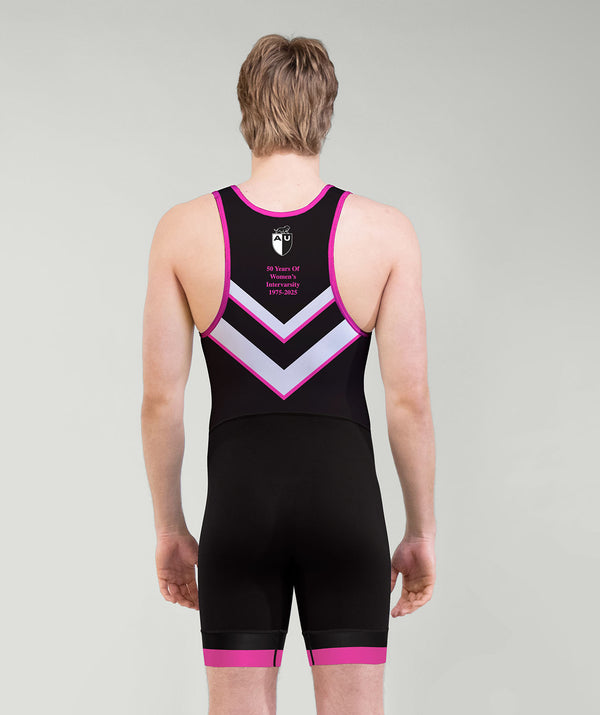 Men's Adelaide University 50th Ann Streamline Leg Band Unisuit - Black/Neon Pink