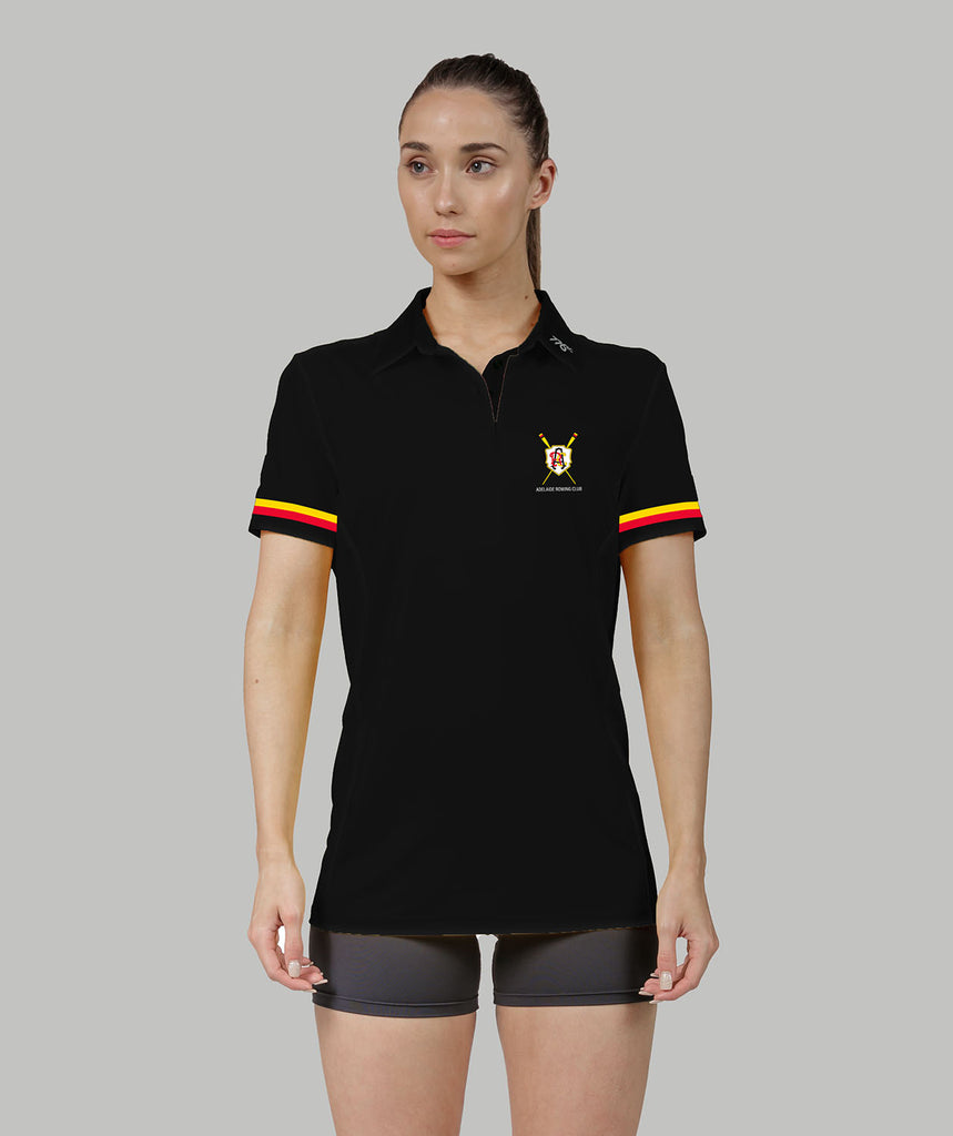 Women's Adelaide Rowing Club Polo SS - Black