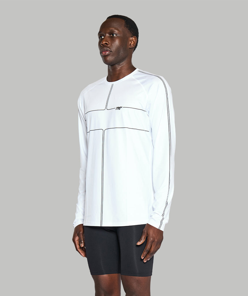 Men's Motion LS Training Base Layer - White/Black