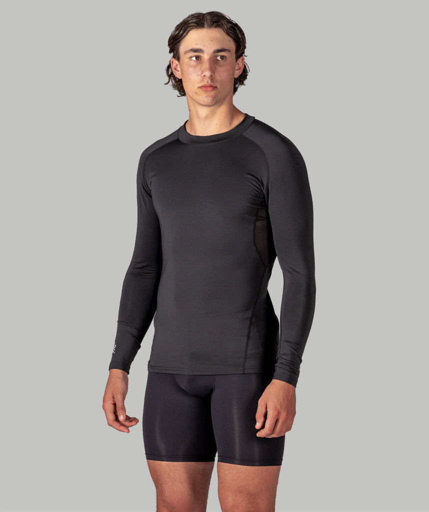 Men's Wreath Winter Base Layer LS - Black