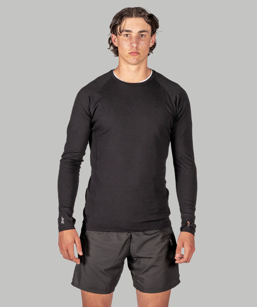 Men's Wreath Pro-Merino Crew - Black