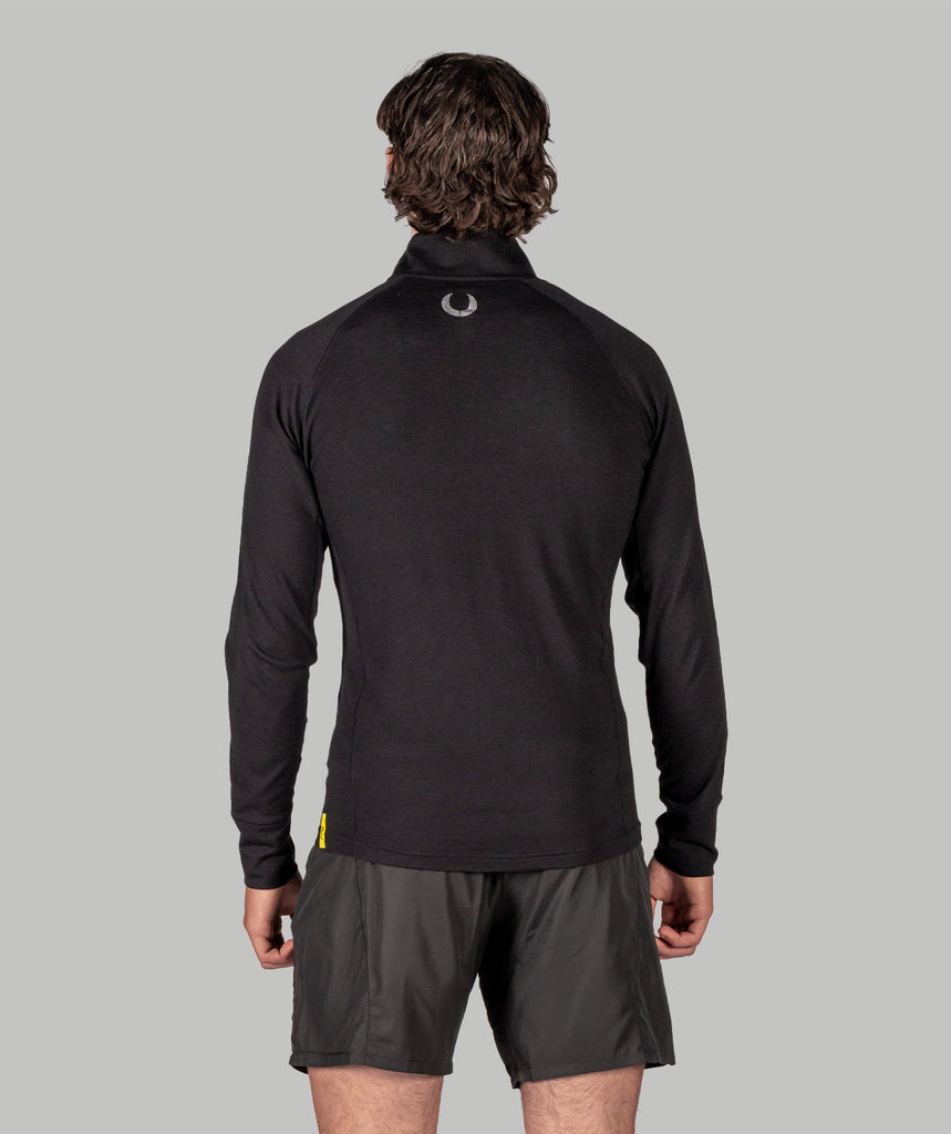 Men's Wreath Pro-Merino ¼ Zip - Black