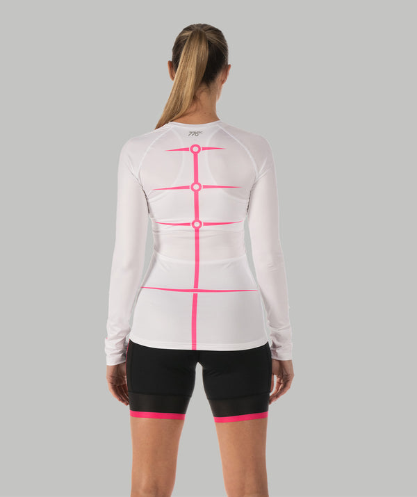 Women's Motion Pro LS Base Layer - White/Pink