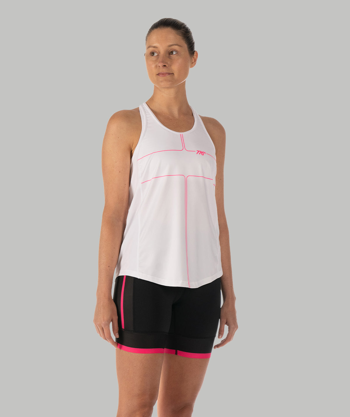 Women's Motion Performance Tank - White/Pink