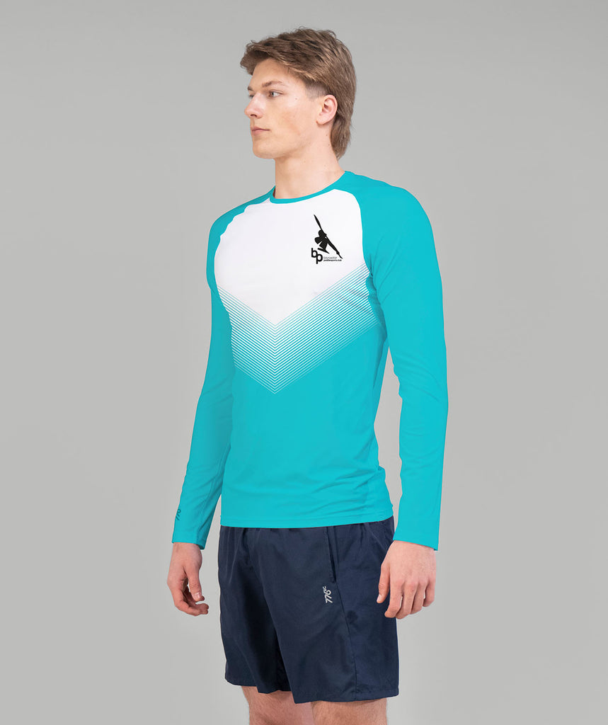 Men's Bayswater Paddlesports Club Base Layer LS - White/Aqua