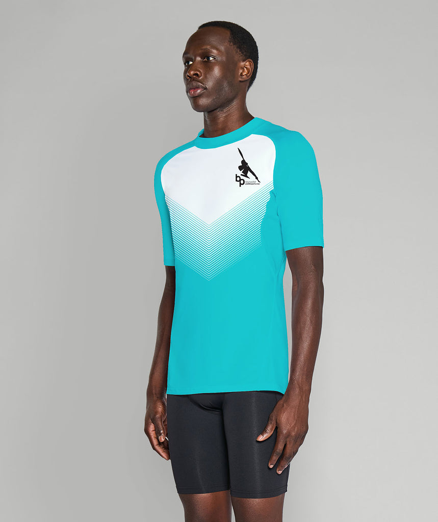 Men's Bayswater Paddlesports Club Base Layer SS - White/Aqua