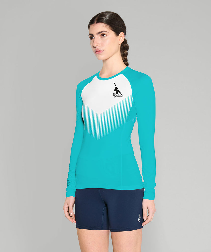 Women's Bayswater Paddlesports Club Base Layer LS - White/Aqua