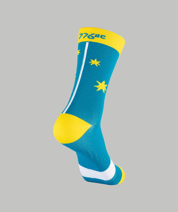 Icon Collection AUS Performance Socks - Green/Yellow/White