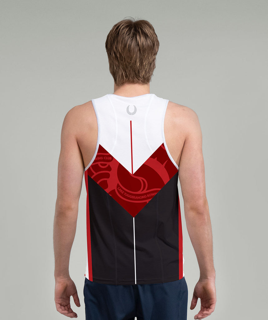 Men's Lake Tuggeranong Rowing Club Performance Tank - Black/Red/White