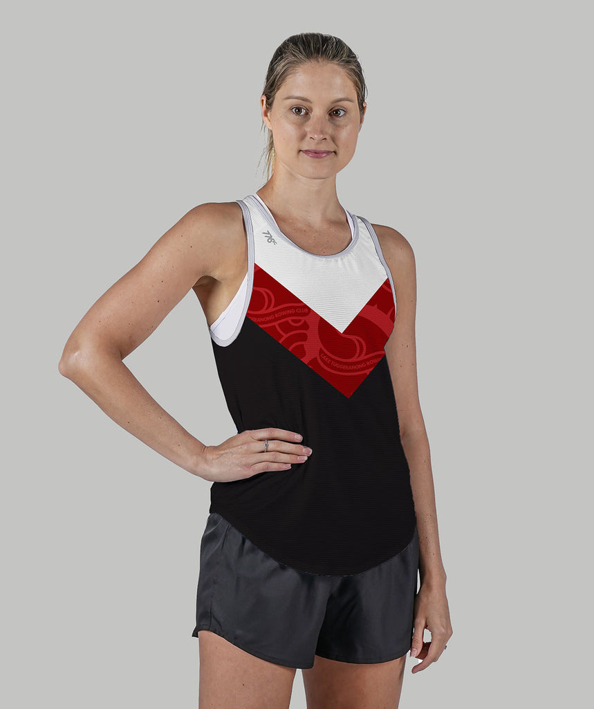 Women's Lake Tuggeranong Rowing Club  Training Tank - Black/Red/White