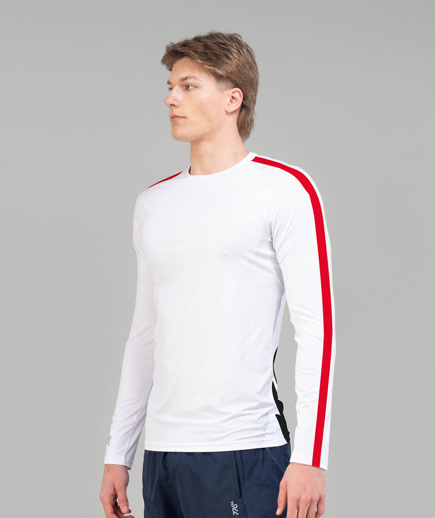 Men's Maroochy River Rowing Club Base Layer LS - White/Red
