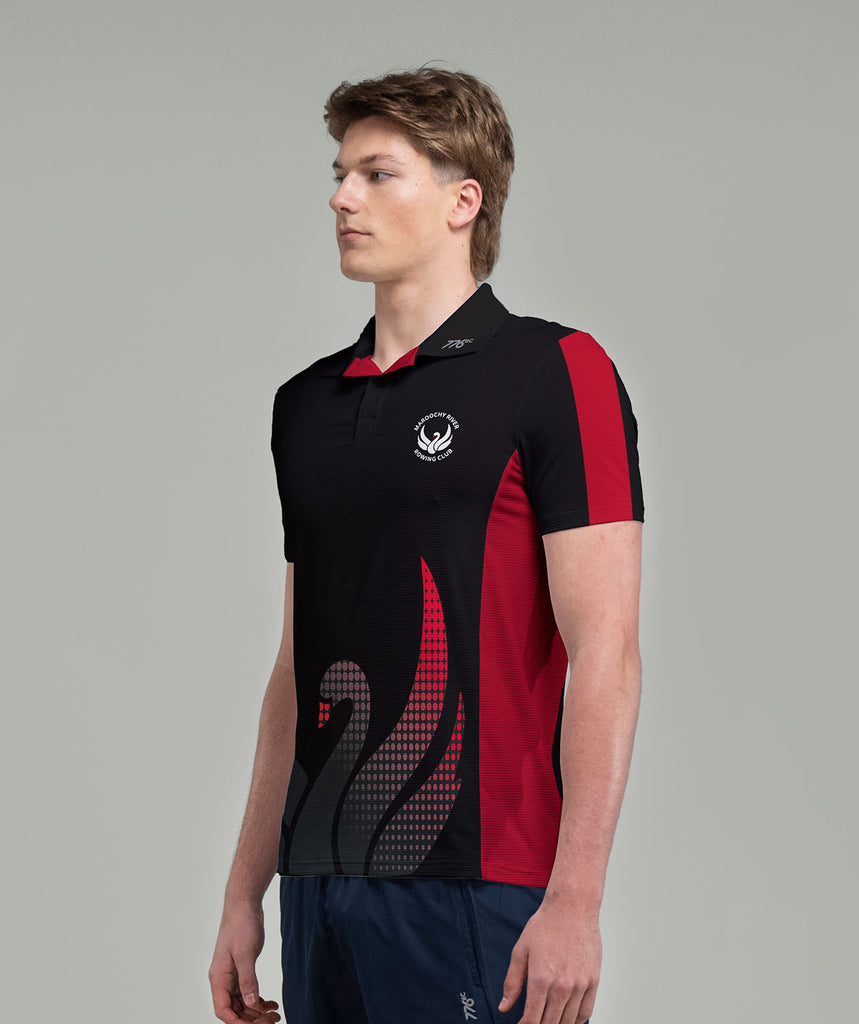 Men's Maroochy River Rowing Club Polo SS - Black/Red