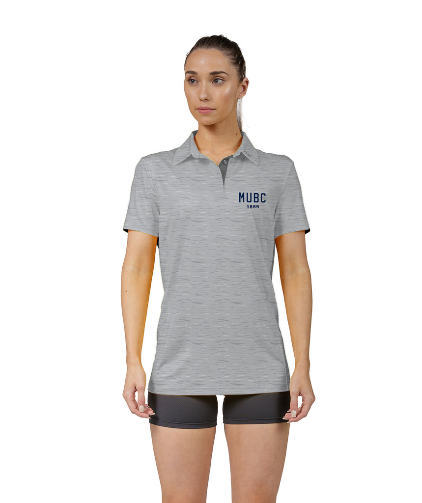 Women's Melbourne University Boat Club Polo SS - Grey Marle