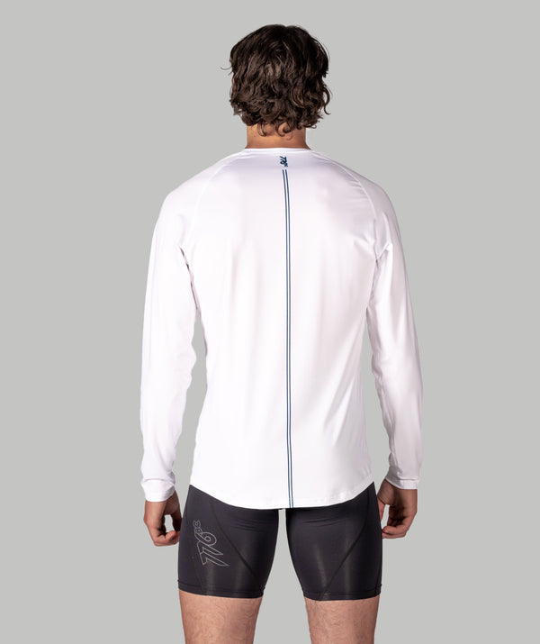 Men's Motion LS Training Base Layer - White/Navy