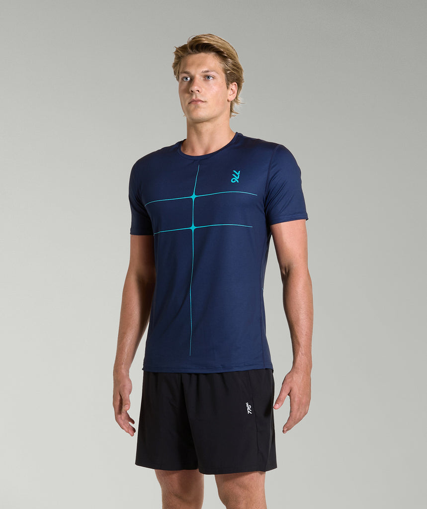 Men's Motion Pro Performance T-Shirt SS - Navy/Arctic Green