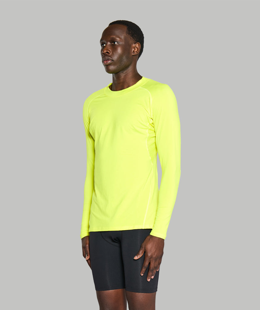 Men's Wreath Winter Base Layer LS - Neon Yellow