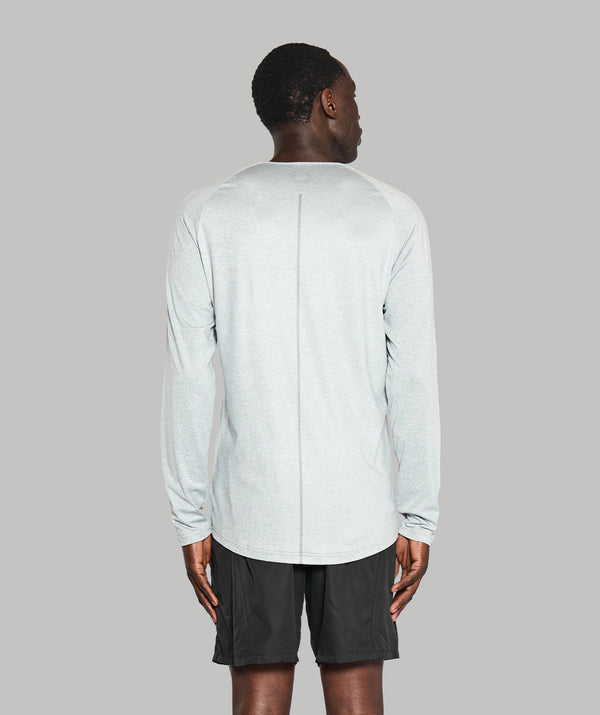 Men's Wreath Active LS T-Shirt - Grey Logo