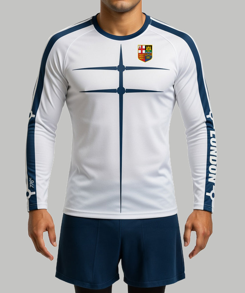 Men's London Rowing Club Active T-Shirt LS - White/Blue