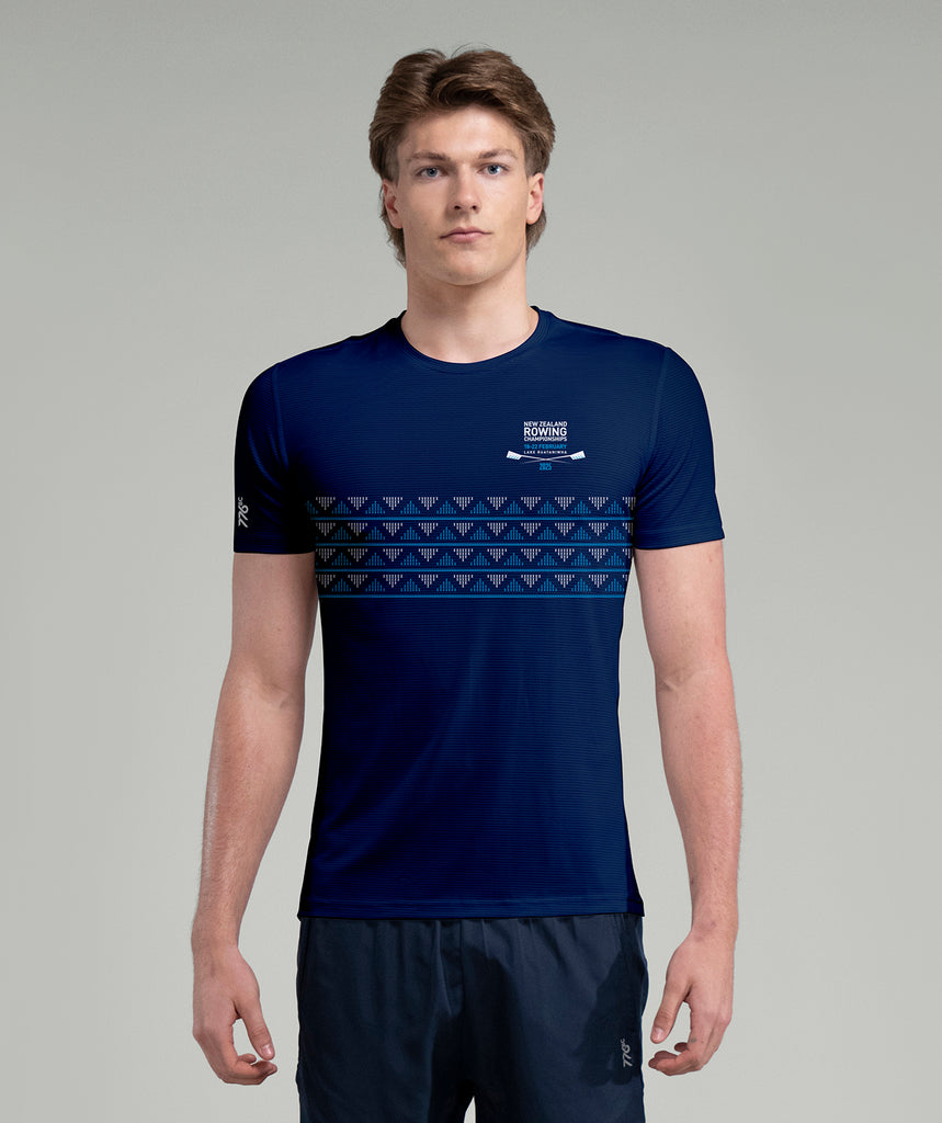 Unisex Rowing New Zealand NZ Championships Performance T-Shirt SS - Navy
