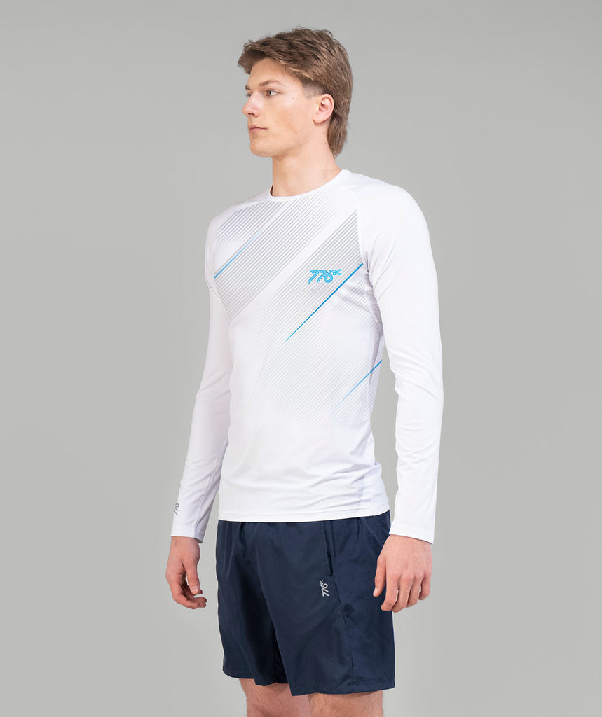Men's 776BC Base Layer LS - White/Twizel Blue