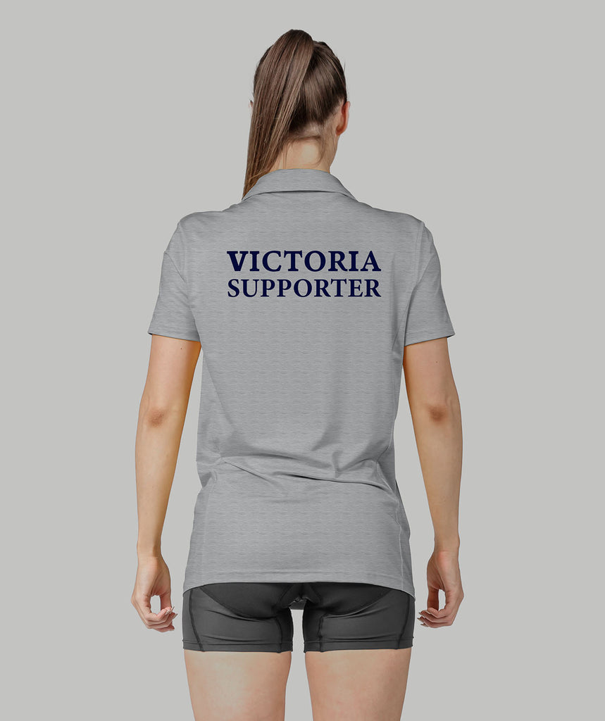 Women's Rowing Victoria Supporter Polo SS - Grey Marle