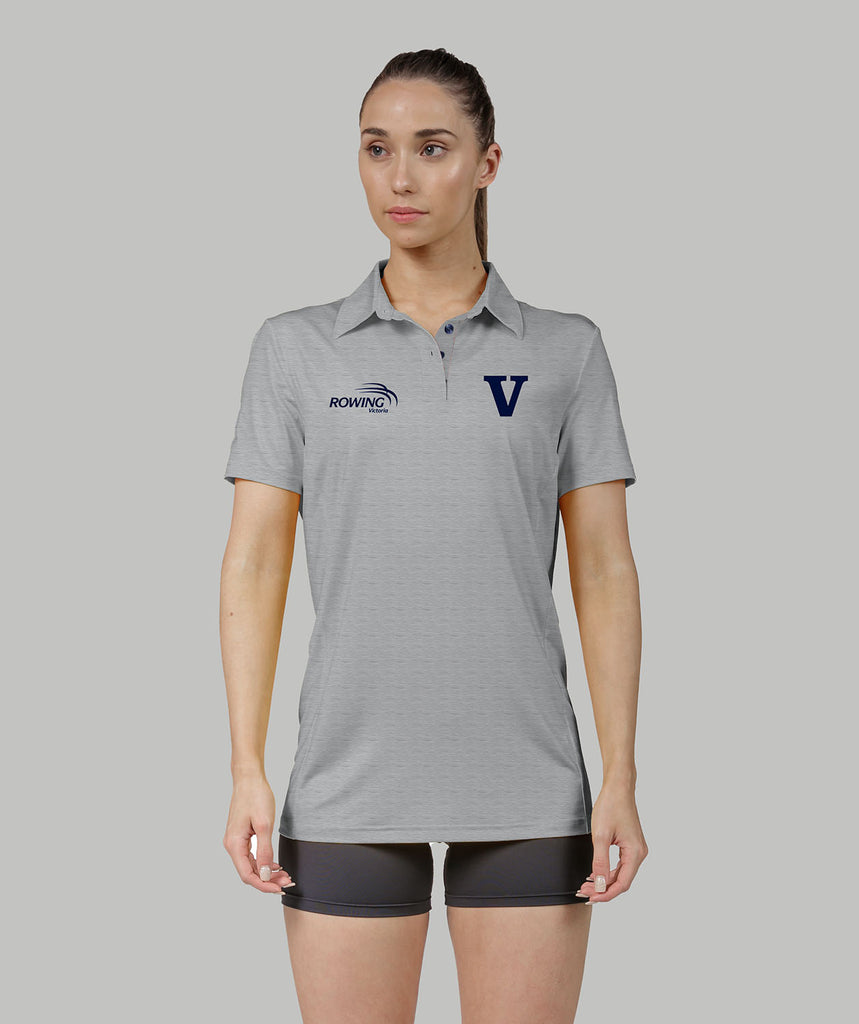 Women's Rowing Victoria Supporter Polo SS - Grey Marle