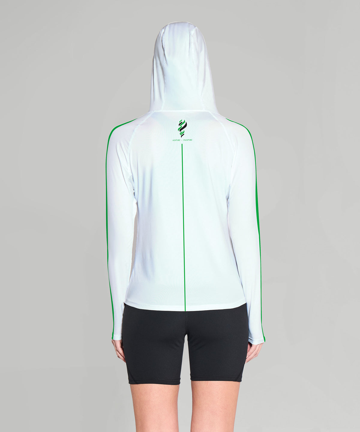 Women's Wainuiomata Sun Hoodie LS - White/Green