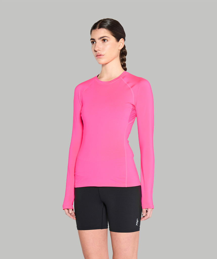 Women's Wreath Winter Base Layer LS - Neon Pink