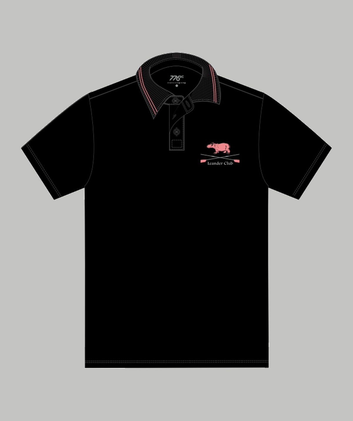 Men's Leander Athlete Kit Podium Polo SS - Black