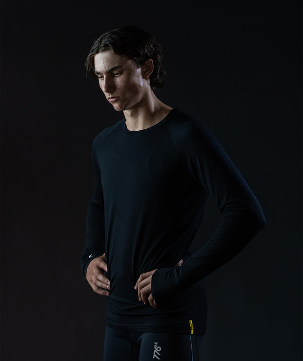 Men's Wreath Pro-Merino Crew - Black