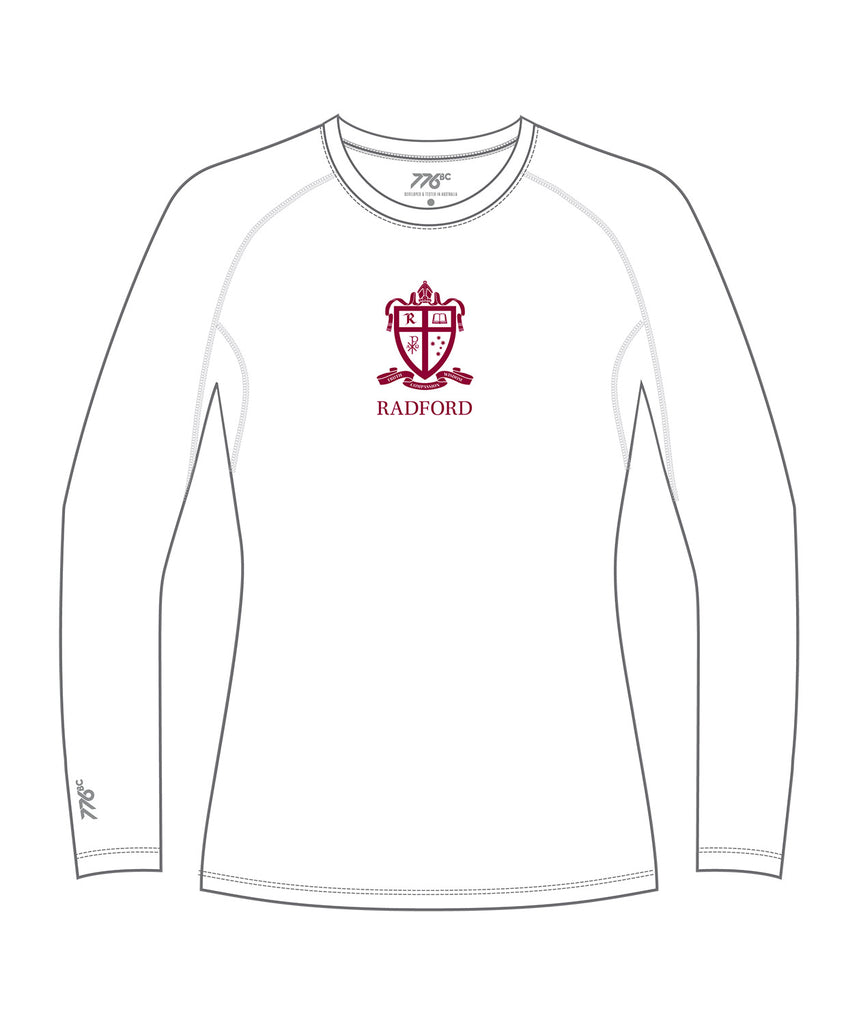 Women's Radford College LS Base Layer - White